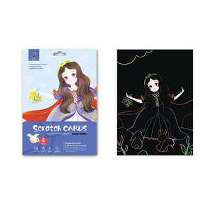 Elsas enfants peinture à gratter <span class=keywords><strong>arc</strong></span>-<span class=keywords><strong>en</strong></span>-<span class=keywords><strong>ciel</strong></span> scratch art papier <span class=keywords><strong>dessin</strong></span> livre coloriage grande carte magique noire - Product Image 2