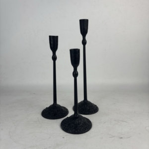 Decorwell Bộ 3 Thanh Lịch Mộc Mạc Màu Đen Sắt Handmade Đa-Chức Năng Nến Chủ Sở Hữu Trang Trí Nội Thất Bảng Trung Tâm - Product Image 3