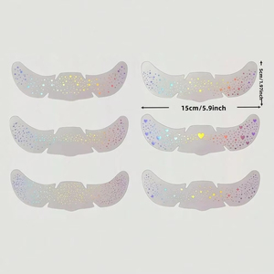 1/6 Feuilles de Tatouages Temporaires Autocollants Holographiques Scintillants et Imperméables pour Visage et Corps, Motifs Sexy avec Cœur et Étoile - Product Image 6