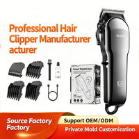 Tondeuse à cheveux professionnelle pour hommes, lame en acier inoxydable à 4 vitesses, autonomie de 120 minutes, tondeuse rechargeable avec écran LED