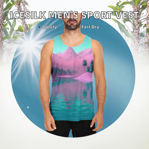 Chaleco Deportivo de Verano para Hombre, Tejido de Seda Helada, Transpirable, Personalizable con LOGO, Holgado, Sin Mangas, Tallas Grandes, Venta al por Mayor de Fábrica - Product Image 2