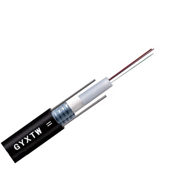 Single Mode GYXTW 2 4 6 8 Cores Armored Fiber Optic Cable with Two Steel Wire 1KM-6KM Cable Drum for WiFi 3G GPRS Networks