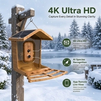 Caméra solaire intelligente pour mangeoire à oiseaux, identification automatique des espèces d'oiseaux par IA, vision en direct Wi-Fi, audio bidirectionnel, caméra d'observation des oiseaux étanche IP66