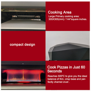 Four à pizza au gaz portable en acier inoxydable de 12 pouces, léger, pour barbecue en plein air, avec pieds pliables pour le camping et les pique-niques - Product Image 3