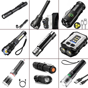 Lampe torche LED tactique portable rechargeable 3W en alliage d'aluminium IP65, 450 lumens, 5000K lumière du jour, zoomable pour le vélo et le camping - Product Image 5