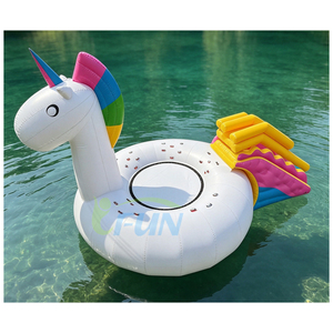 <span class=keywords><strong>Isla</strong></span> Flotante Inflable Gigante con Forma de Unicornio, Parque Acuático con Trampolín y Tobogán, Equipo de Diversión para Parques Acuáticos Temáticos - Product Image 3