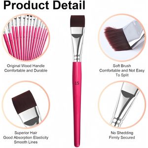 Ensemble de 15 pinceaux de <span class=keywords><strong>peinture</strong></span> pour le <span class=keywords><strong>visage</strong></span> pinceaux d'artiste pour <span class=keywords><strong>peinture</strong></span> acrylique aquarelle à l'huile <span class=keywords><strong>gouache</strong></span> pour le corps et le <span class=keywords><strong>visage</strong></span> - Product Image 3