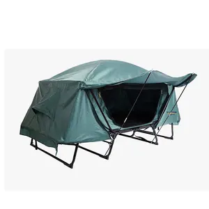 Grande tente familiale de luxe en toile insonorisée-Tente de camping pliante imperméable pour les voyages en plein air