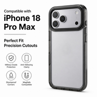 Coque de luxe transparente pour 18 Pro Max, hybride TPU PC, avec cadre plat pour la caméra, antichoc, protection 360°, anti-traces de doigts
