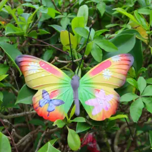 Metal borboleta jardim parede gramado decoração metal artes ao ar livre decoração família para quintal jardim