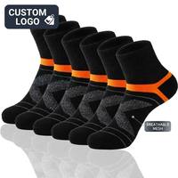 Chaussettes de sport respirantes personnalisées avec logo, chaussettes de course en coton, chaussettes d'entraînement, OEM, étiquette privée, vente en gros