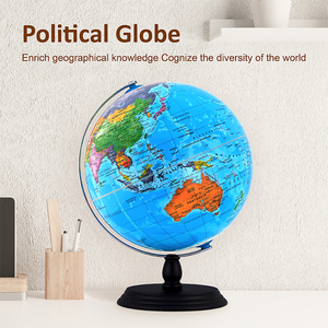 Globe terrestre classique éducatif, Océan bleu, <span class=keywords><strong>Relief</strong></span> en <span class=keywords><strong>relief</strong></span>, avec carte bonus, Fabriqué en Chine, Diamètre 12 pouces/30 cm - Product Image 1