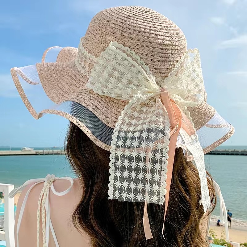 Lace Bow-Pink