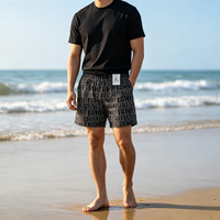 Service OEM – Short de bain homme à séchage rapide, taille élastique avec cordon de serrage et poches, logo personnalisé, vente en gros pour la plage et le surf