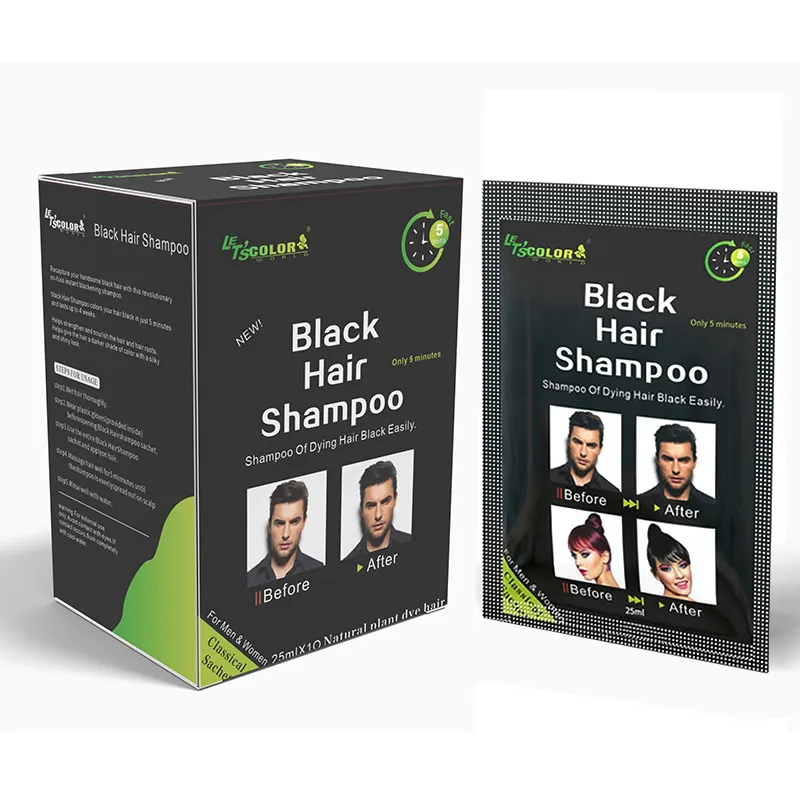 Customized fast 5 minutes shampoo color hair colour black for man