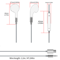 Écouteurs filaires anti-emmêlement de haute qualité, plaqués chrome, avec interface Type-C et micro, pour la fabrication ODM