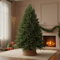 Arbre de Noël en cèdre réaliste et écologique de haute qualité avec base de support, vente en gros directe d'usine 2026