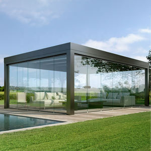 عريشة خارجية 3x3m 6x4m OEM سقف بمحرك باجولا ألومنيوم بيولوجي أكشاك مناخية عريشة - Product Image 1