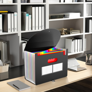 ที่จัดระเบียบไฟล์หีบเพลง24ช่อง A4ตัวอักษรสีสันสดใสใบเสร็จรายเดือนแบบพกพาทำจากพีวีซีและแฟ้มเอกสารขยายได้ - Product Image 4