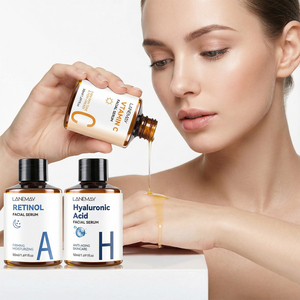 Set Personalizzato <span class=keywords><strong>di</strong></span> Lusso per la Cura del Viso Giorno e Notte Sbiancante Illuminante Anti-rughe Anti-età con Acido Ialuronico Vitamina C Retinolo Siero Viso - Product Image 2