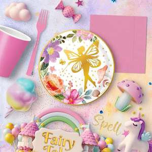 Assiettes en papier jetables OEM de 7 pouces, design floral moderne pour anniversaire de filles, fête du thé en plein air, directement de l'usine - Product Image 1