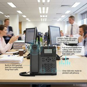 Téléphone <span class=keywords><strong>IP</strong></span> SIP professionnel KS30, 2 comptes SIP, <span class=keywords><strong>voix</strong></span> HD, écran LCD rétroéclairé de 2,3 pouces, téléphone de bureau VoIP pour bureau moderne - Product Image 4