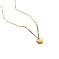 Collier en acier inoxydable avec pendentif cœur tendance pour femme, style européen et américain, luxe léger, chaîne serpent, diamant