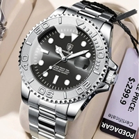 Montre homme POEDAGAR 680, sport, quartz, lumière nocturne, étanche, date, montres de luxe, or bleu, acier inoxydable, montre-bracelet pour homme