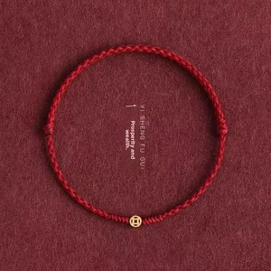Pulsera Unisex de Cuerda Roja Étnica con Moneda de Oro de la <span class=keywords><strong>Suerte</strong></span> China y Hierro para Regalo - Product Image 2