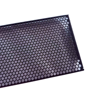 Sắt đục lỗ kim loại lưới loa lưới tản nhiệt bìa cho xe 4 inch màn hình dây màu đen - Product Image 3