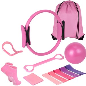 Kit de Pilates multifonctionnel : Anneau de Pilates avec bandes de résistance, mini-ballon et sac de transport pour un entraînement complet du corps - Product Image 1