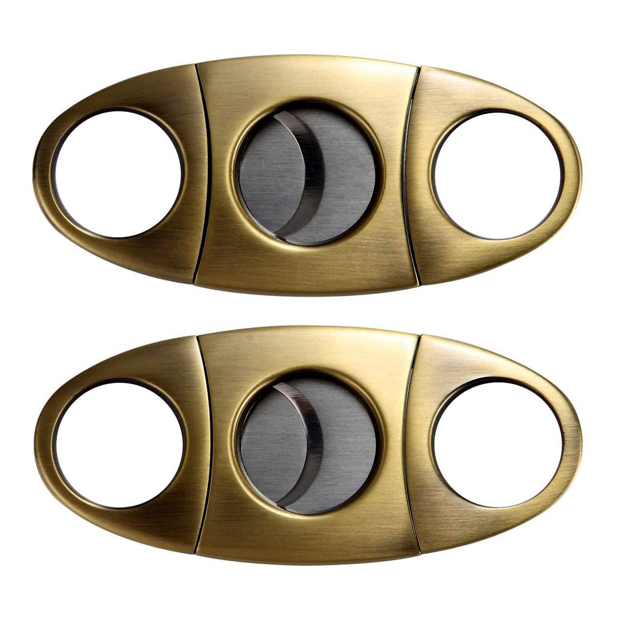 Оптовая продажа, новый Пользовательский логотип, золотой роскошный набор из нержавеющей стали, ножницы для резки сигар, для приветствия, подарки