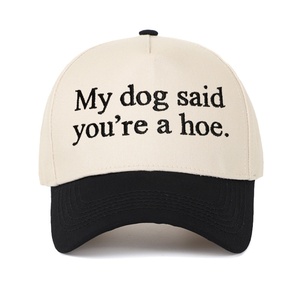 Cappellino da Baseball a Cinque Pannelli Bicolore con Scritta 'My Dog Said You're a Hoe' in Cotone 100% Casual Hip Hop per Esterni - Product Image 1