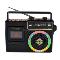 Radio Senter Tenaga Surya Portabel ELETREE FP-318-S dengan Speaker Terintegrasi, Radio AM FM SW Nirkabel dengan Panel Surya