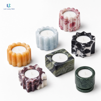 Ensemble de porte-bougies en pierre de marbre Luca |   Marbre naturel pour restaurants, salons, halls d'hôtels, tables d'événements et aménagement de fenêtres ODM OEM