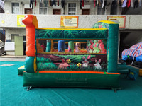 Structure gonflable pour enfants, thème animaux de la forêt, avec obstacles et trampoline, pour jardin extérieur, location pour fêtes