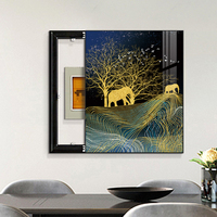 Peinture murale en porcelaine de cristal pour la décoration de la maison, image d'animal abstrait, décoration de la maison, boîte de compteur électrique, interrupteur d'alimentation, cache-câble