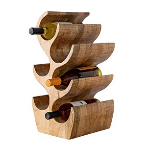 Luxurious Customized 6-Bottle Mango Wood Standing Type Contemporary Wine Rack for Kitchen Use - Product Image 3