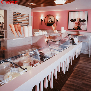 Thổ Nhĩ Kỳ Nóng Chảy Ice Cream Cửa Hàng Đồ Nội Thất Quầy Bar Thiết Kế Đáng Yêu Dài Thẳng Hình Dạng Bảng Thanh - Product Image 2