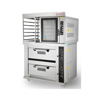 Four à vapeur électrique de comptoir combiné avec four à convection rotatif et grille de cuisson, contrôle numérique pour l'industrie de la boulangerie