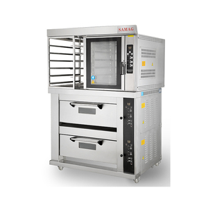 <span class=keywords><strong>Four</strong></span> à <span class=keywords><strong>vapeur</strong></span> électrique de comptoir combiné avec <span class=keywords><strong>four</strong></span> à convection rotatif et grille de cuisson, contrôle numérique pour l'industrie de la boulangerie - Product Image 3