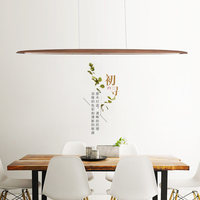 Luminaire suspendu long de style vintage en noyer noir massif pour restaurant et bar, avec LED protectrice pour les yeux CRI 95, design nordique minimaliste