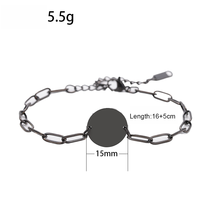 Bracelet chaîne à maillons ronds en acier inoxydable Ywyougang, personnalisable par gravure, multicolore pour femmes, à porter au quotidien et en cadeau