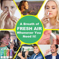 ELAIMEI Lot de 4 bâtonnets nasaux d'aromathérapie sûrs, respiration rafraîchissante, inhalateur nasal 100% naturel pour la relaxation quotidienne