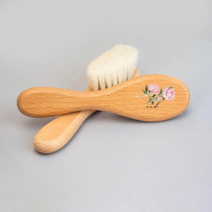 Tùy Chỉnh Biểu Tượng Của Bạn Bé Tóc Bàn Chải Hoa In Ấn Bằng Gỗ Tắm Vẻ Đẹp Tóc Bàn Chải Lược - Product Image 2
