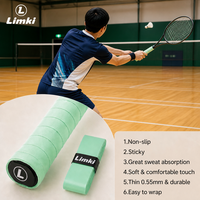 Bande adhésive antidérapante pour raquette de badminton, tennis et padel, en PU de haute qualité, absorbant la transpiration