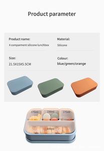 Lancheira Bento de Silicone Dobrável Livre de BPA com Tampa para Crianças e Adolescentes Recipiente para Armazenamento de Lanches e Alimentos - Product Image 5