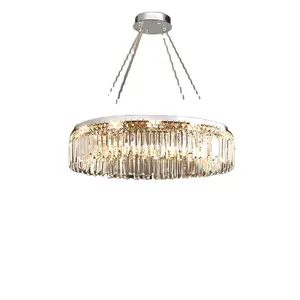 Современная кольцевая лампа для гостиной, спальни, серебряный Потолочный подвесной светильник, кухонный обеденный стол, роскошные хрустальные светодиодные люстры
