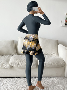 Sipo – pantalon à manches longues avec jupe courte, chapeau, 4 pièces, Force motrice, <span class=keywords><strong>Burkini</strong></span>, maillots de bain musulmans, pour femmes - Product Image 6