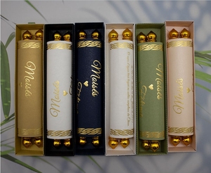 Cartes d'invitation de mariage à défilement en papier avec <span class=keywords><strong>enveloppe</strong></span>, estampage en feuille d'or personnalisé unique - Product Image 6